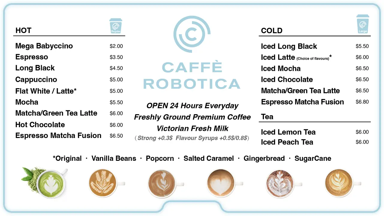 Australia menu, September 2023