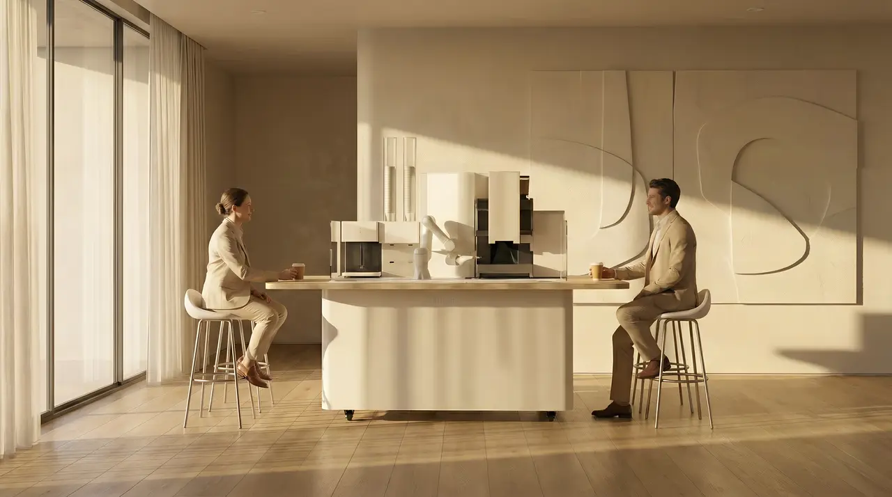 Enclosed kiosk format suited for hygiene-sensitive environments